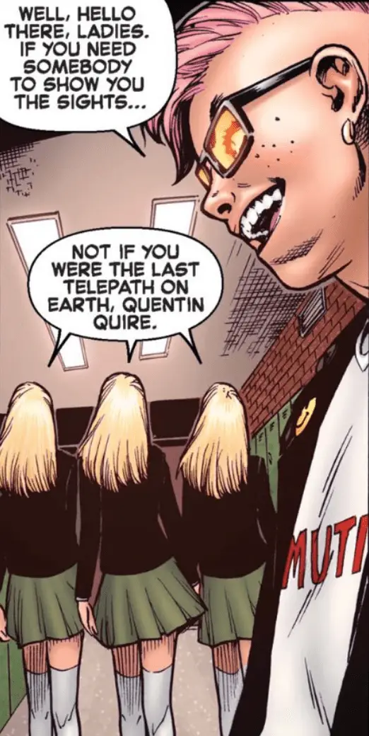 Quentin Quire talking to the Cuckoos