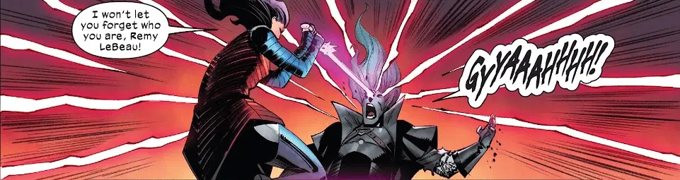 Knights of X #5 Betsy stabs Gambit