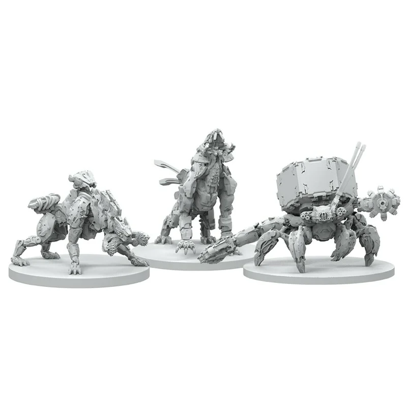 Horizon Zero Dawn Board Game Scrapper, Saw Tooth, and Shell-Walker minis
