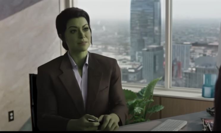 She-Hulk in her office