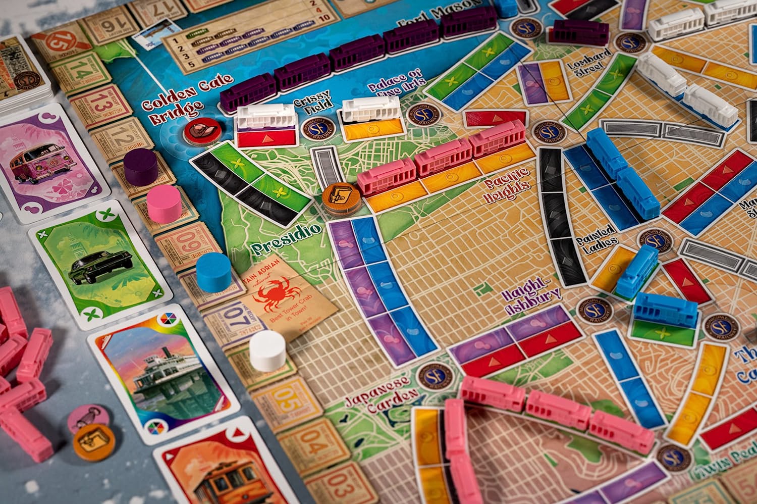 Ticket To Ride: San Francisco Board laid out