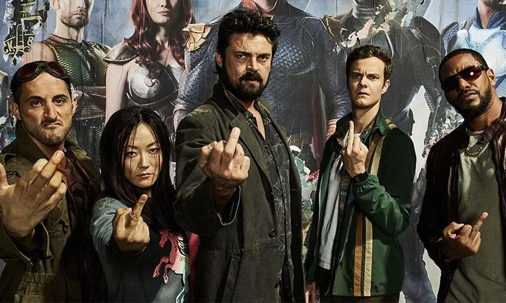 superheroes holding up their middle fingers