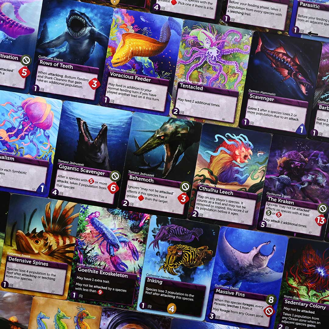 Some of the trait cards of Oceans