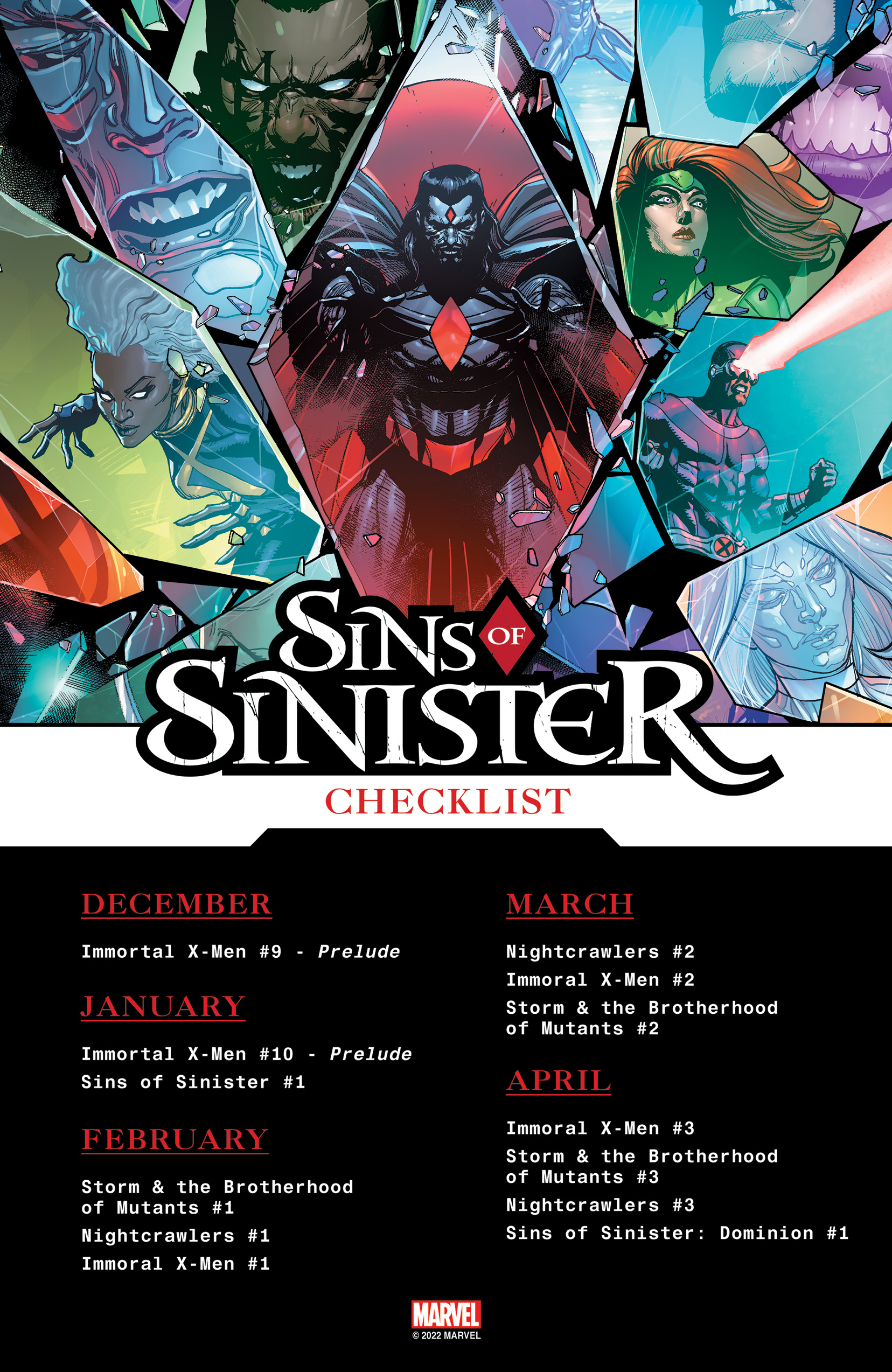 The Nightcrawlers Stage A Heist, Storm Wages War, And Rasputin Returns As More Sins of Sinister Are Revealed 1 Sins of Sinister checklist