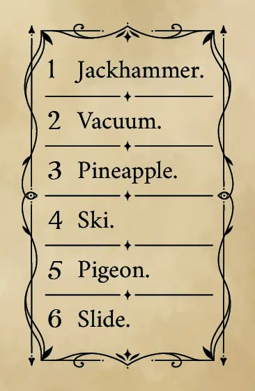 Phantom Ink word card