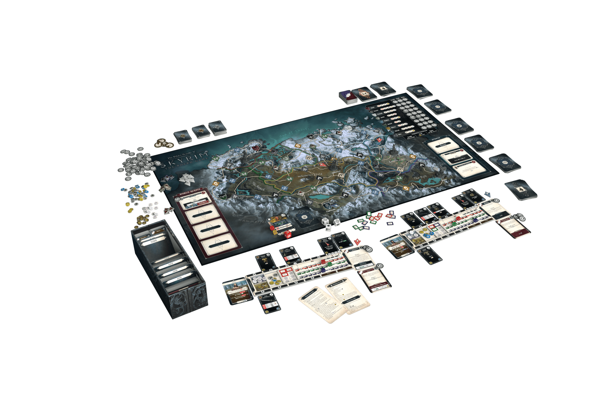 Modiphius Announces Release of Co-Op Adventure Game Based On 'The Elder Scrolls V: Skyrim' 2 The Elder Scrolls V: Skyrim – The Adventure Game core box contents