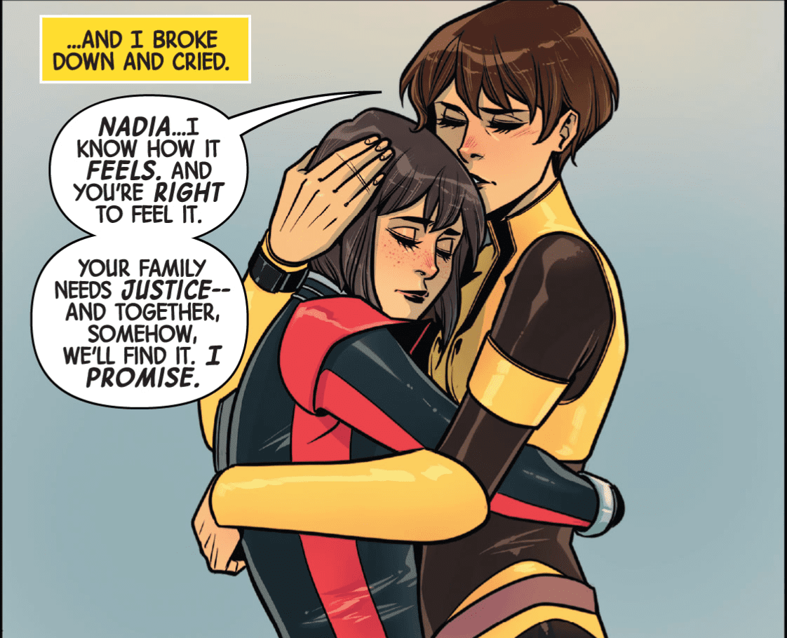 Janet hugs Nadia in Wasp #1