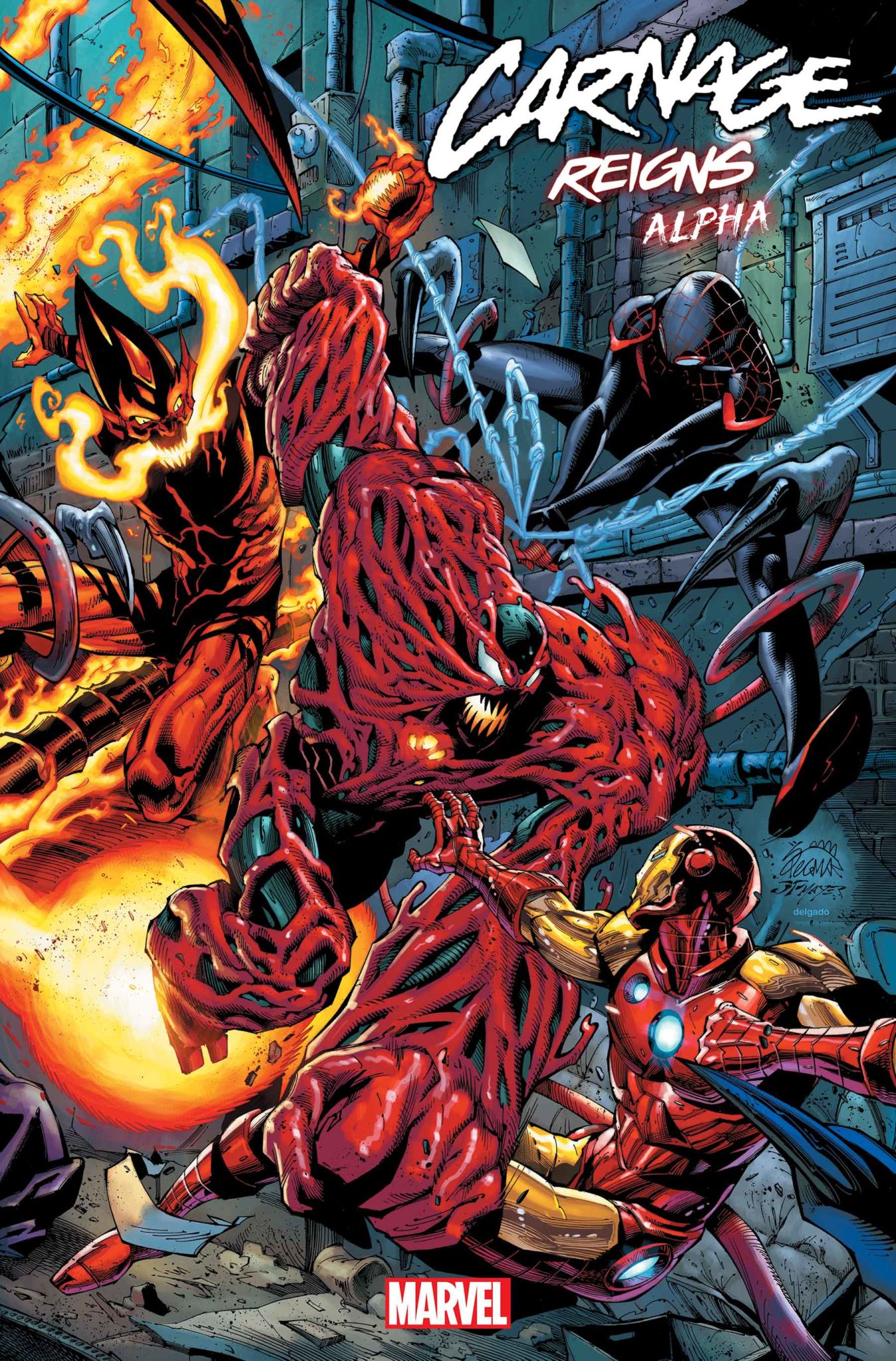 Miles Morales's First Crossover With Carnage May Be His Last As The Summer Of Symbiotes Heats Up 1 CARNAGE REIGNS ALPHA #1 cover