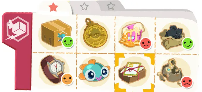 Mika and the Witch's Mountain Demo is Super Cute 1 A card with eight items that Mika has to deliver, five deliveries are done with smiley faces to indicate how good the deliviers were.