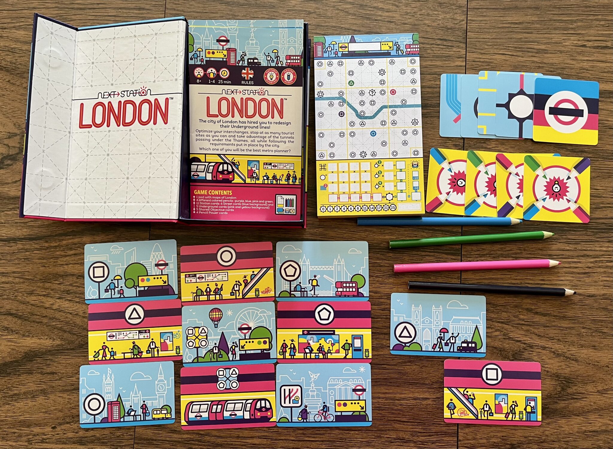 Next Station: London components out on the table