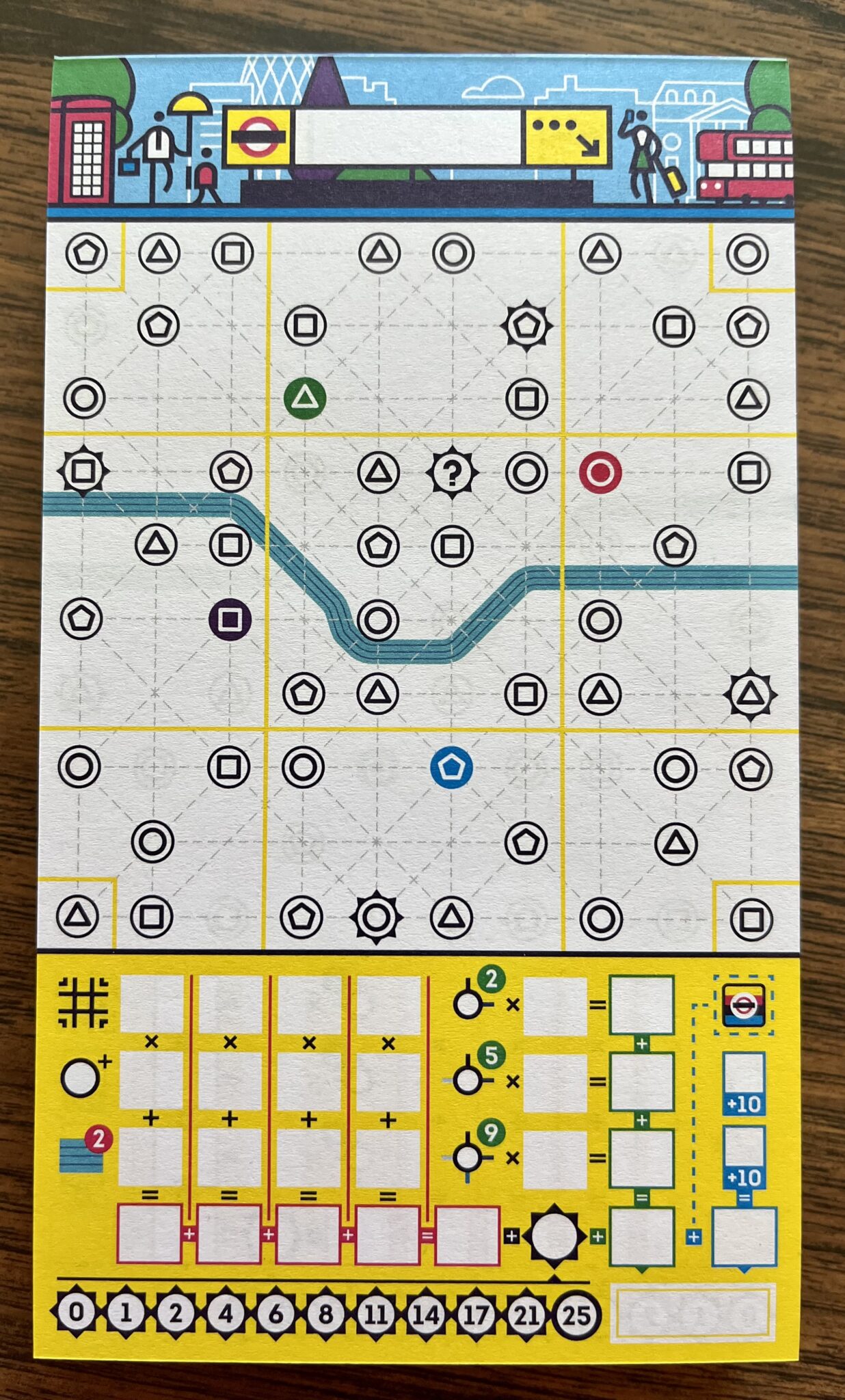 Next Station: London player sheet