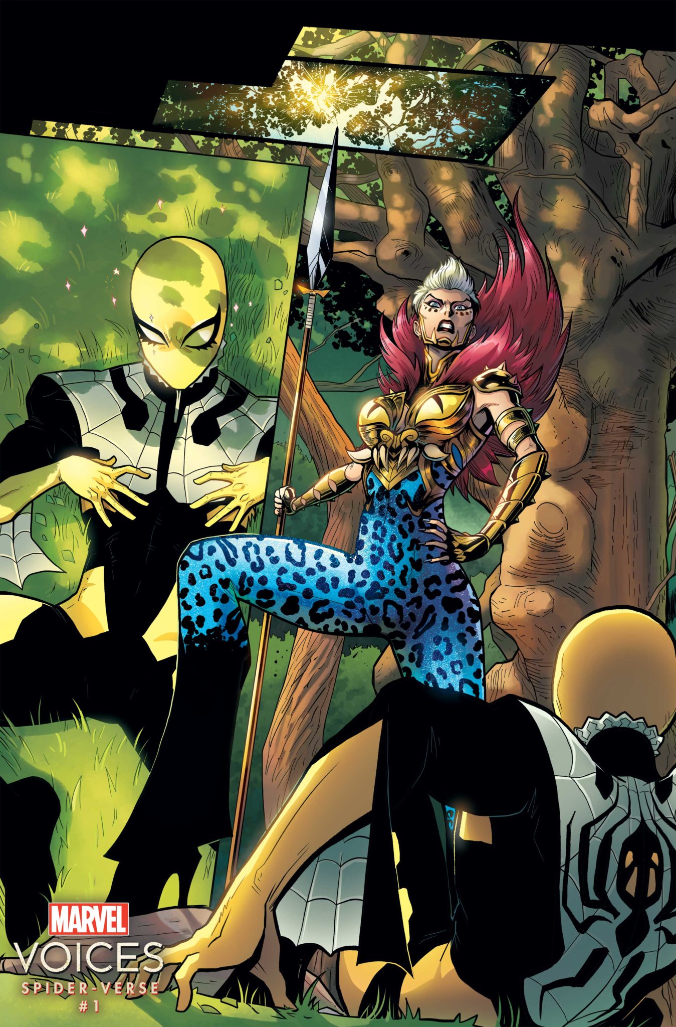 Get A Look At Some Of The Brand New Heroes And Returning Favorites In Preview Of 'Marvel's Voices: Spider-Verse' 2 Marvel's Voices: Spider-Verse panel with web-weaver and Kraven