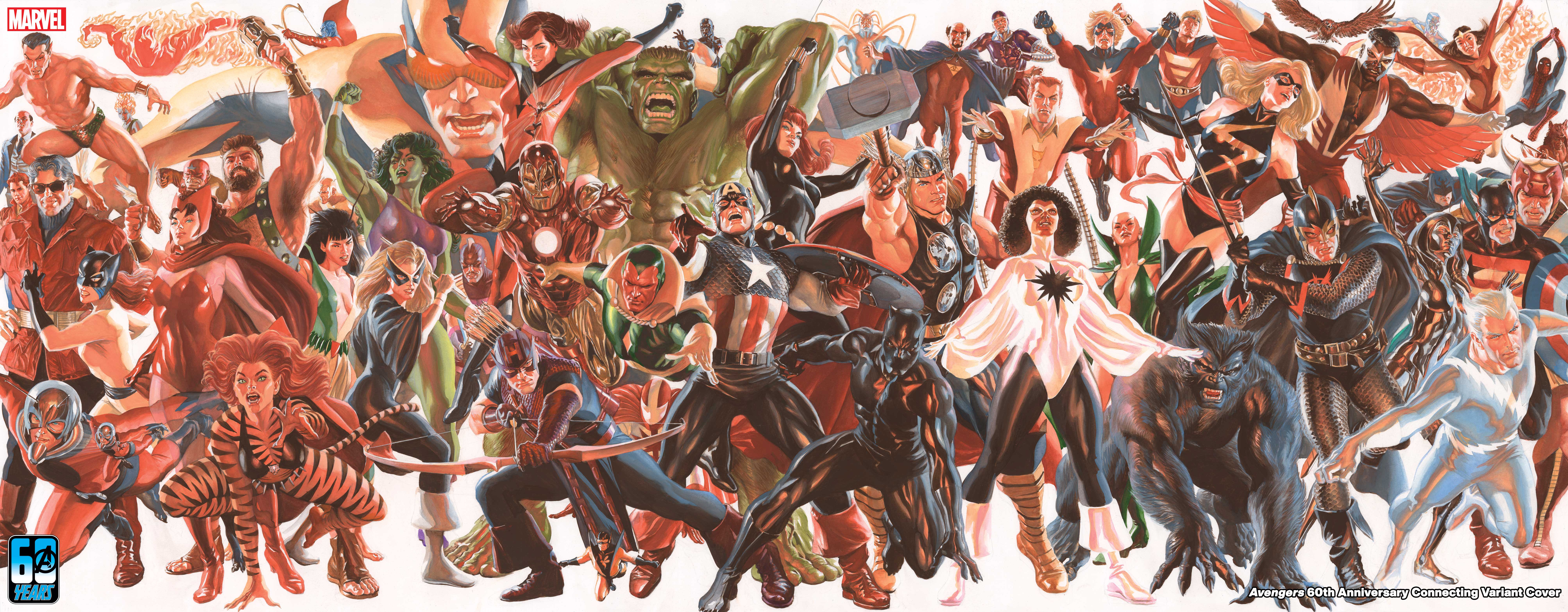 Marvel Celebrates 60 Years Of The X-Men And The Avengers With Connecting Variant Covers By Alex Ross 1 Alex Ross AVENGERS 60TH ANNIVERSARY CONNECTING COVER