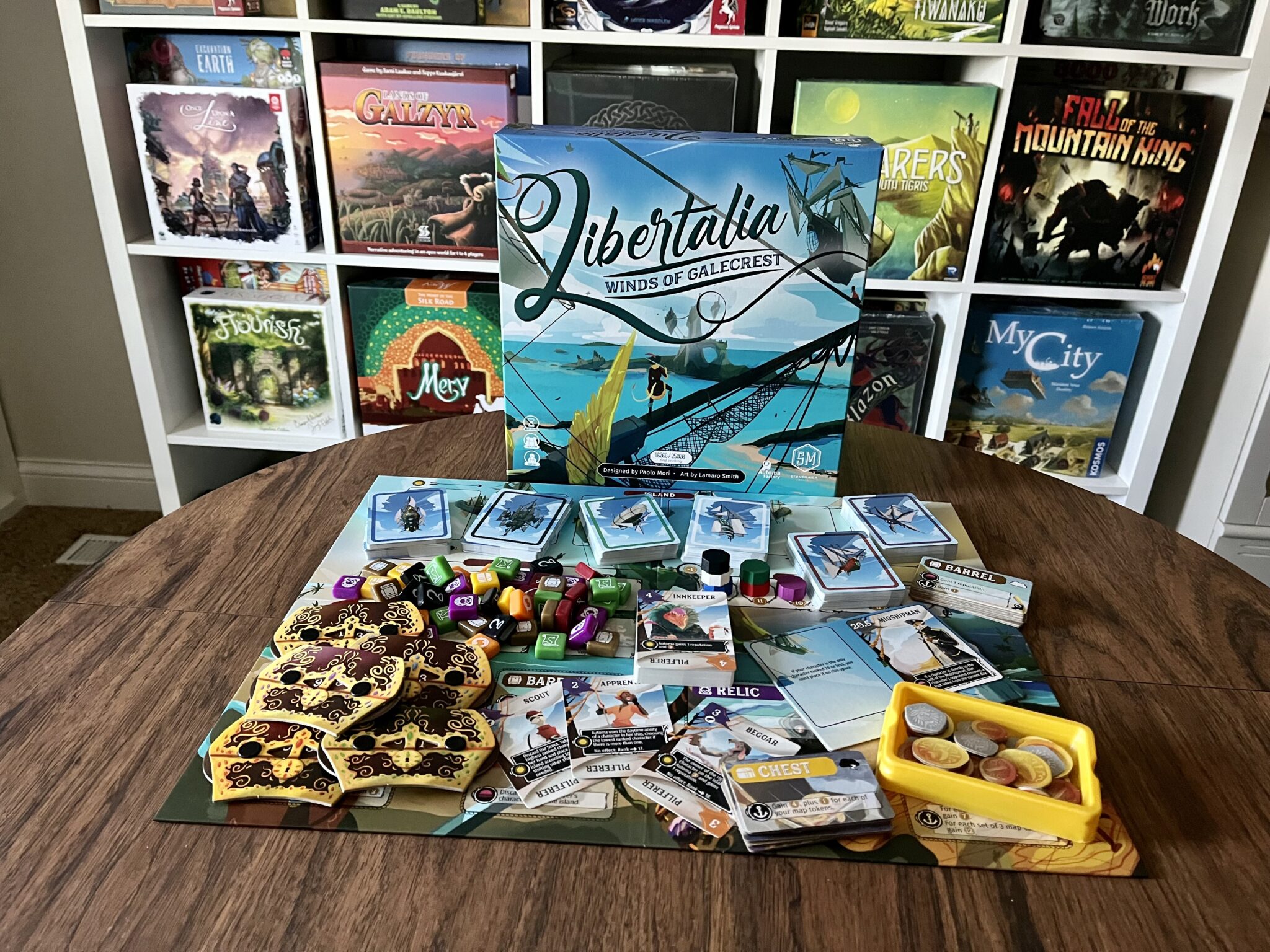 Libertalia: Winds of Galecrest with all components on the table