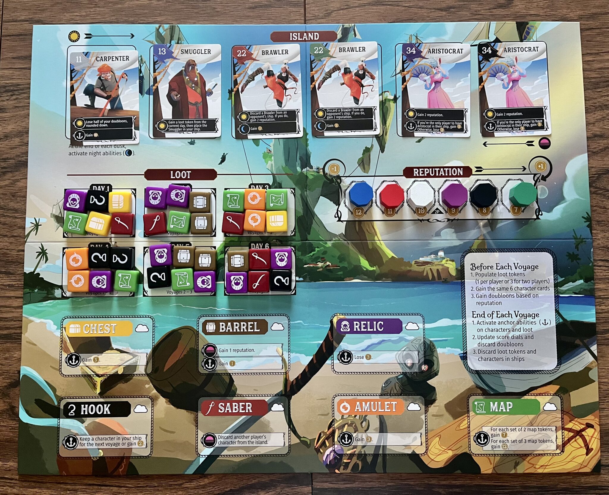 Libertalia: Winds of Galecrest board for a 6 player game