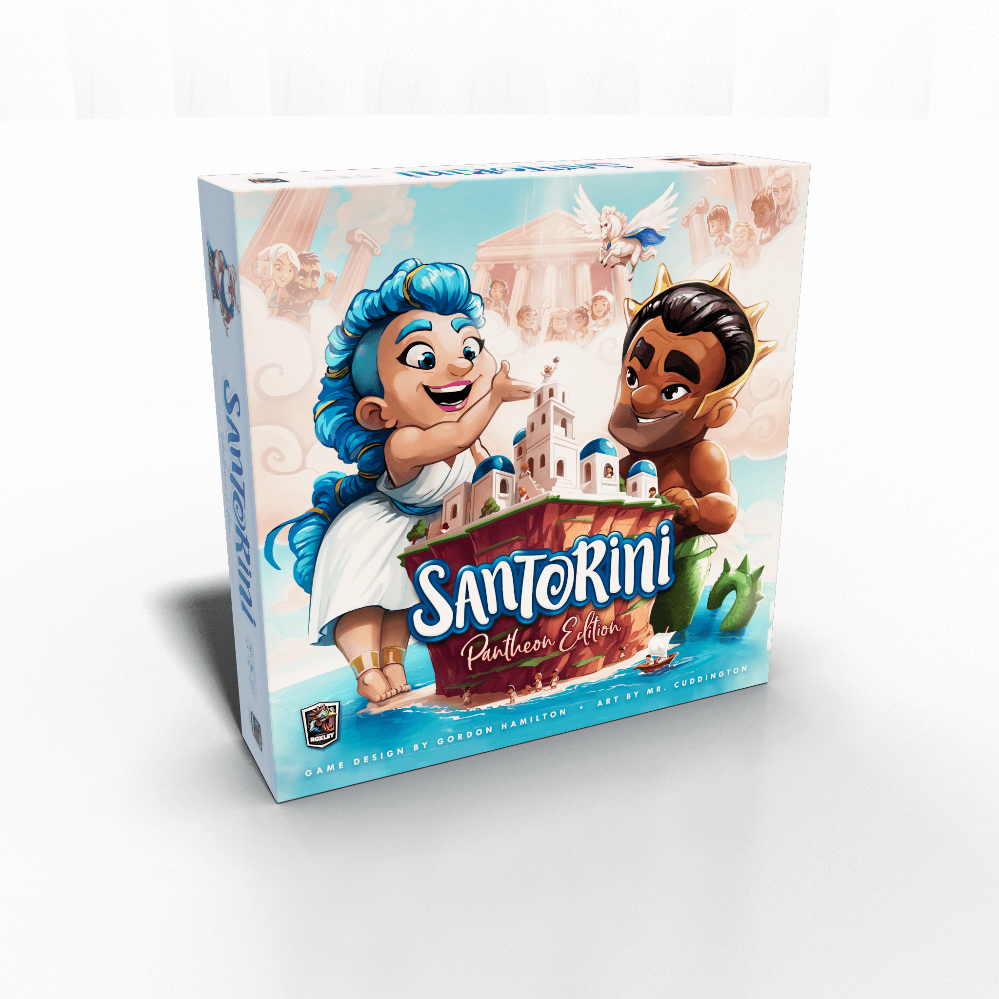 Hit Board Game 'Santorini' Returns To Kickstarter With Deluxe Edition, New Co-Op Expansion 3 Santorini Pantheon Edition box