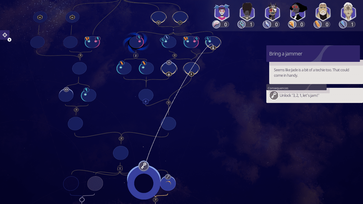 Nodes of the story branches in Harmony: The Fall of Reverie