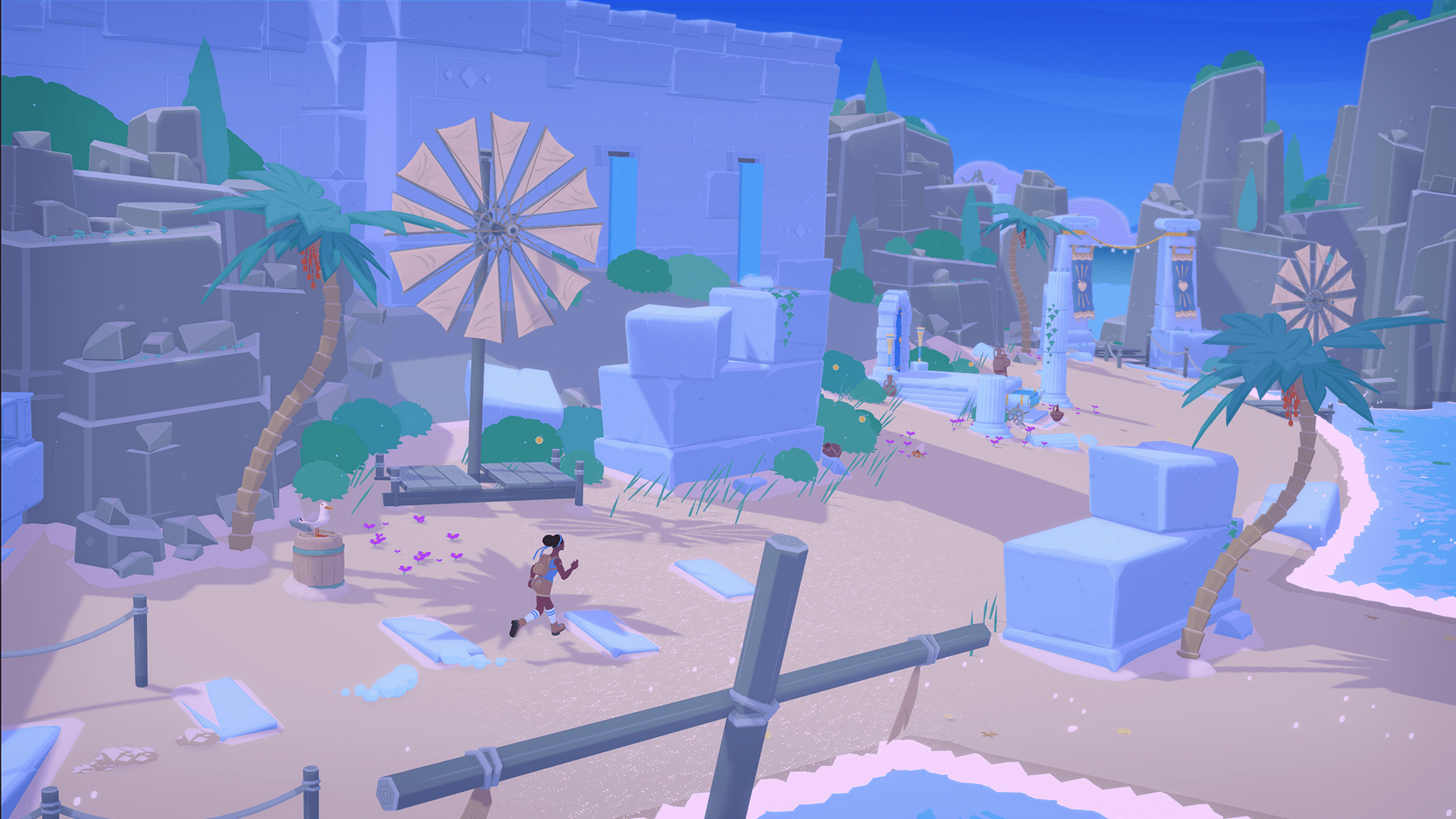 Mythwrecked: Ambrosia Island Promises Exploration and Mystery With the Gods 1 Alex running on the beach in mythwrecked: ambrosia island