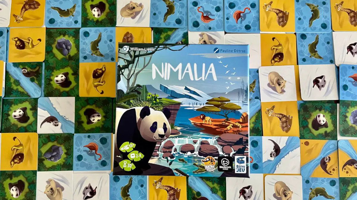 Nimalia on the table with animal cards