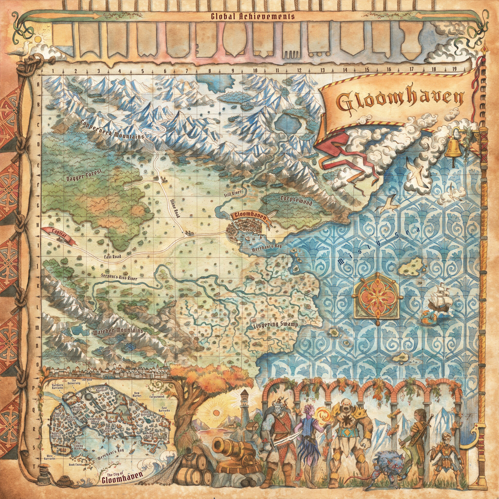 Cephalofair Announces Second Edition Of Smash Hit 'Gloomhaven' 4 Gloomhaven map
