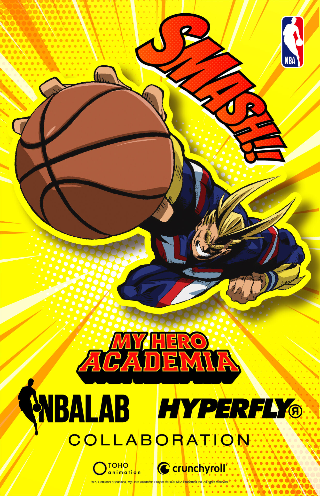 New Merch Collab Brings My Hero Academia And The NBA Together In High Flying Fashion 1 My Hero Academia x NBA promo art