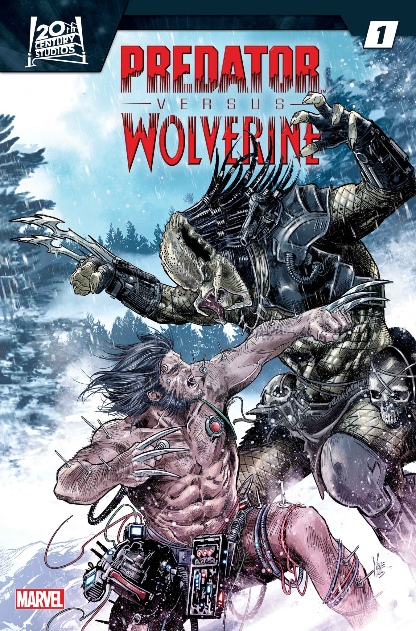 Two Hunters Clash Across The Decades In Benjamin Percy's 'Predator vs. Wolverine' 1 Predator vs. Wolverine #1 cover