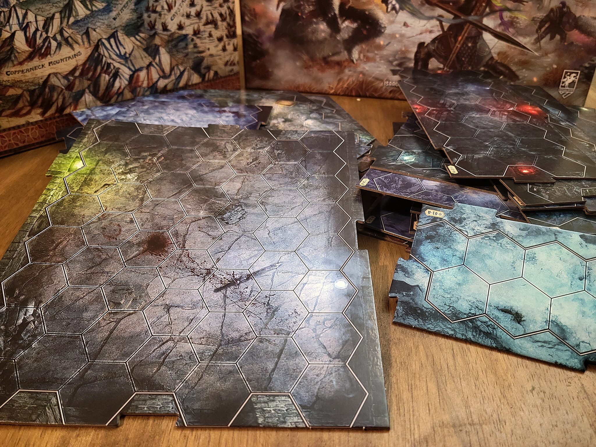 Finding Frosthaven Part One: A (Spoiler Free) Look Inside 2 Frosthaven map tiles
