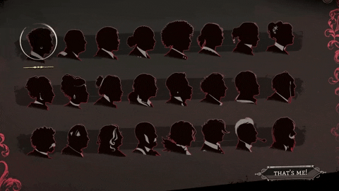 gif of various cameos being circled in white in Mask of the Rose