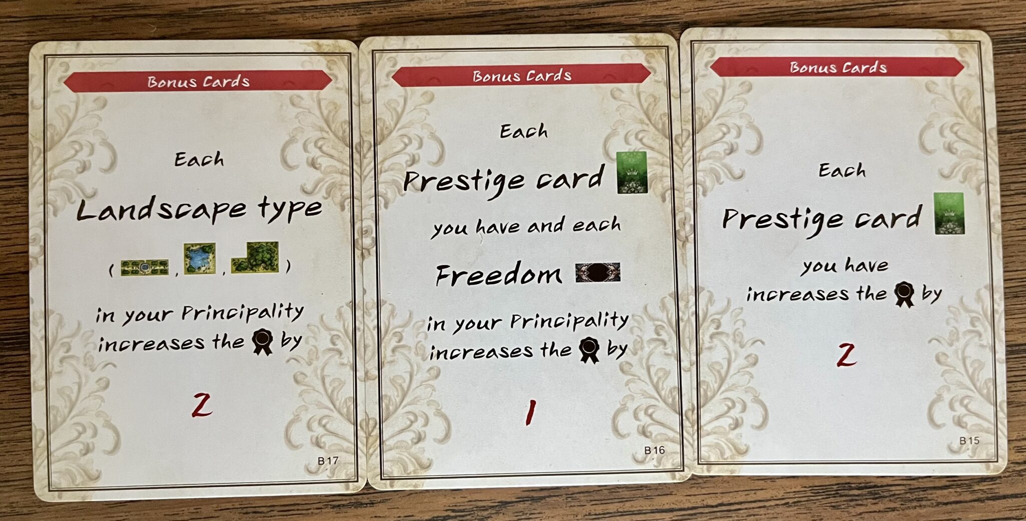 The Princes of Florence bonus cards