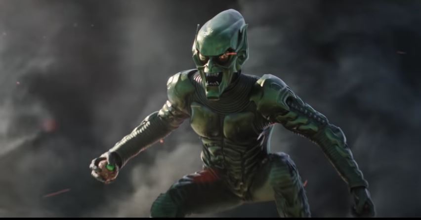 Green Goblin flying on his glider from Spider-Man: No Way Home