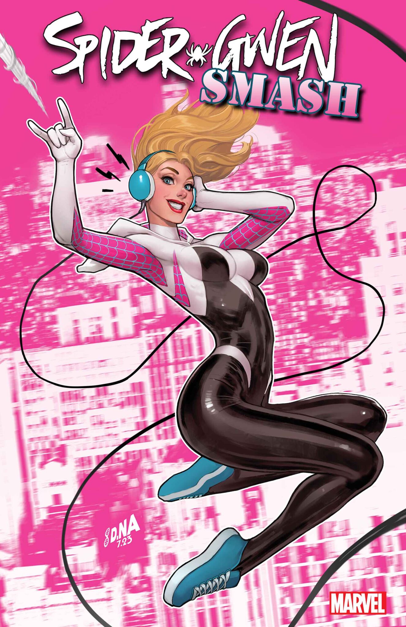 This December, Gwen Stacy Faces The Music In 'Spider-Gwen: Smash' Limited Series 2 Spider-Gwen Smash Cover by DAVID NAKAYAMA