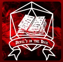 The cover image for the Devil's in the Dice, a book in an outlined D20