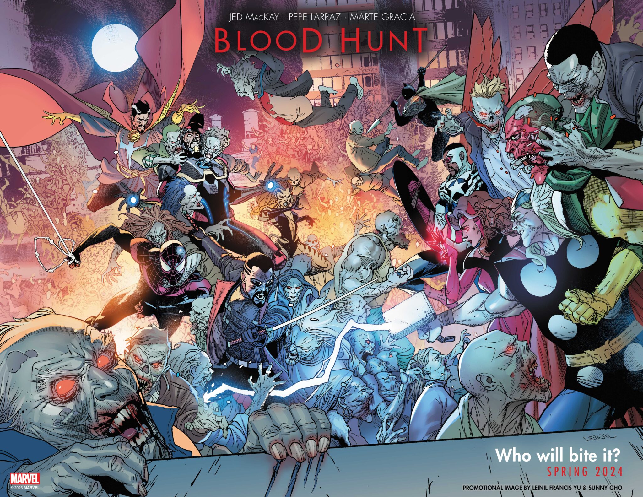 It's Heroes Vs. Vampires In Marvel's Next Big Crossover: Blood Hunt 1 Blood Hunt promo art
