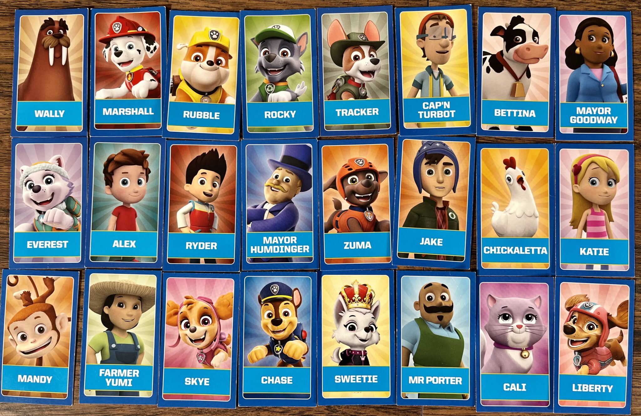 Guess Who? Paw Patrol cards and possible characters