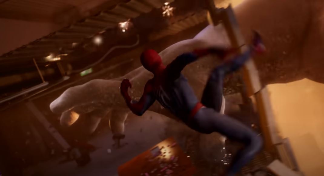 Spider-Man dodges a giant Sandman hand