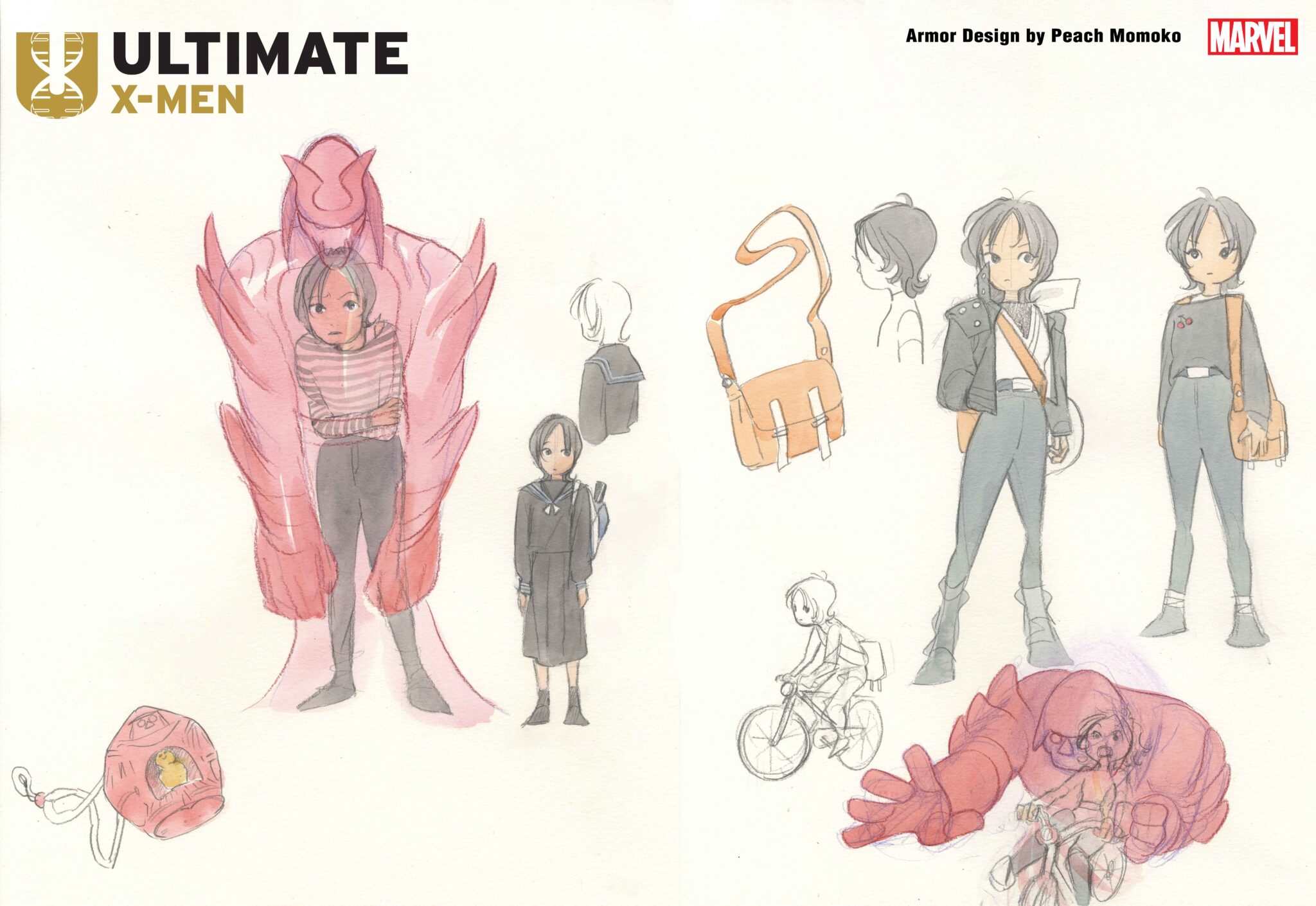 Get A First Look At A New Mutant Era In Preview Of Peach Momoko's 'Ultimate X-Men' 1 Ultimate X-Men Armor design sheet