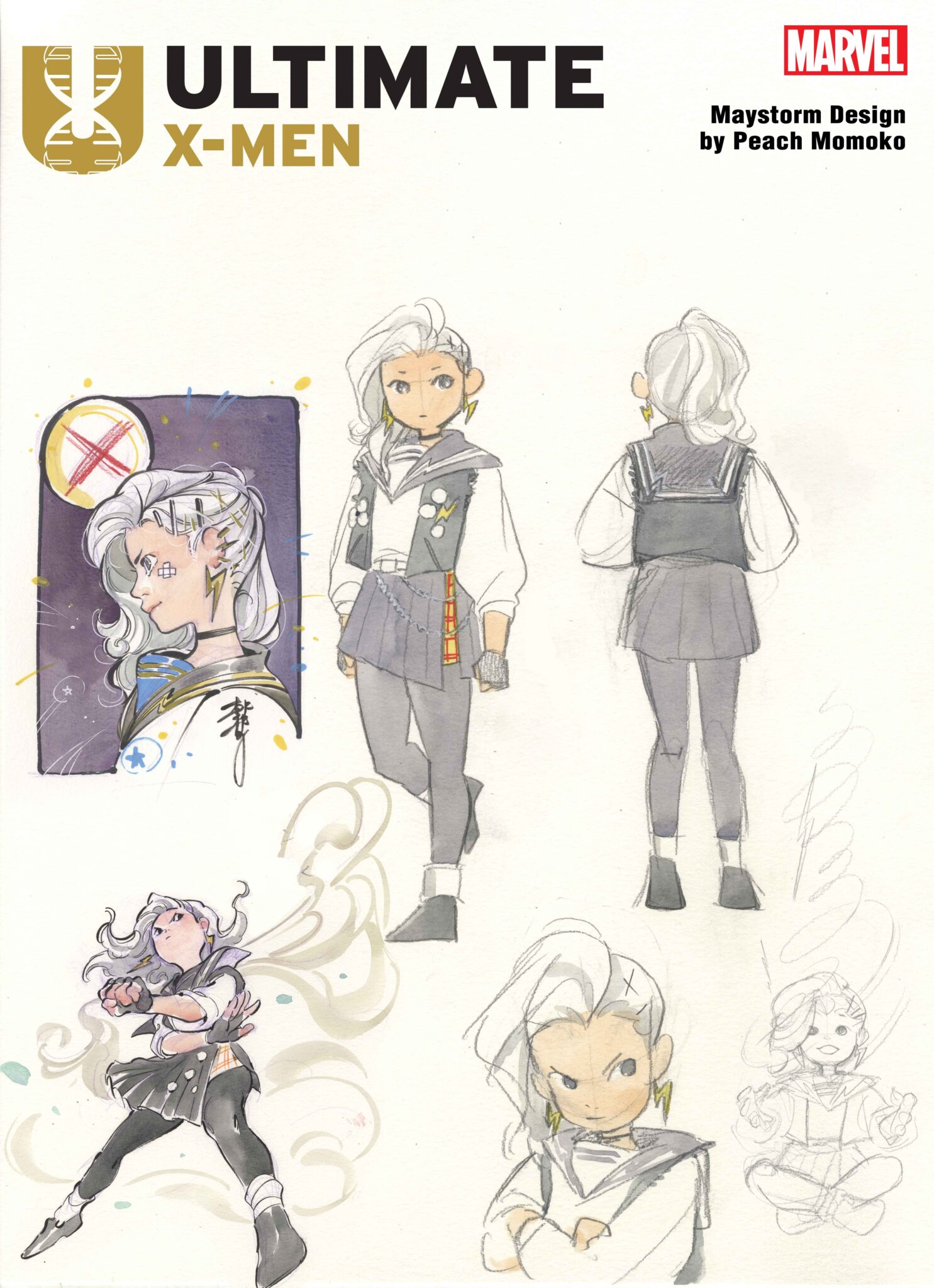 Get A First Look At A New Mutant Era In Preview Of Peach Momoko's 'Ultimate X-Men' 2 Ultimate X-Men Maystorm design sheet