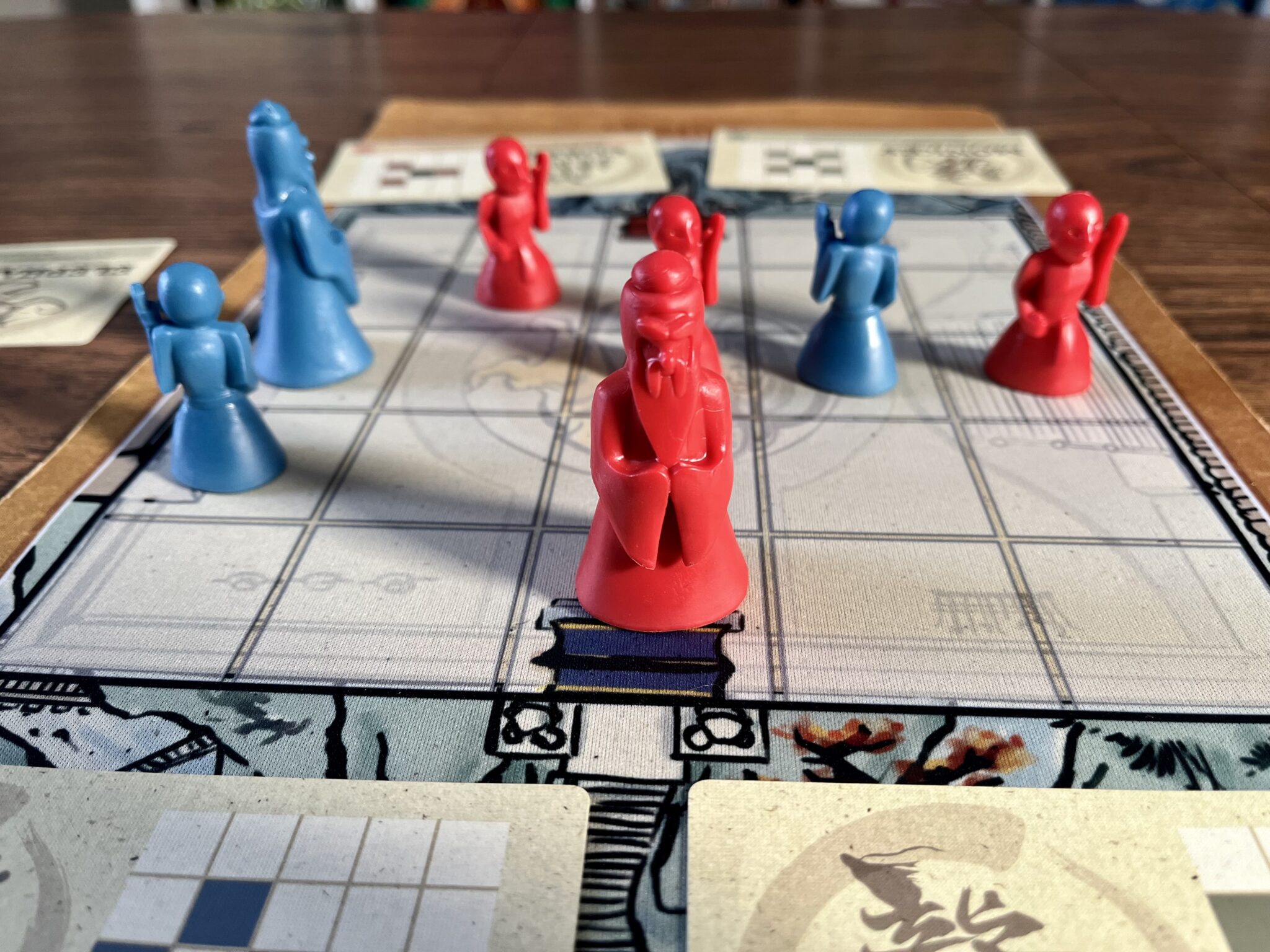 Onitama victory with the red master pawn winning the game