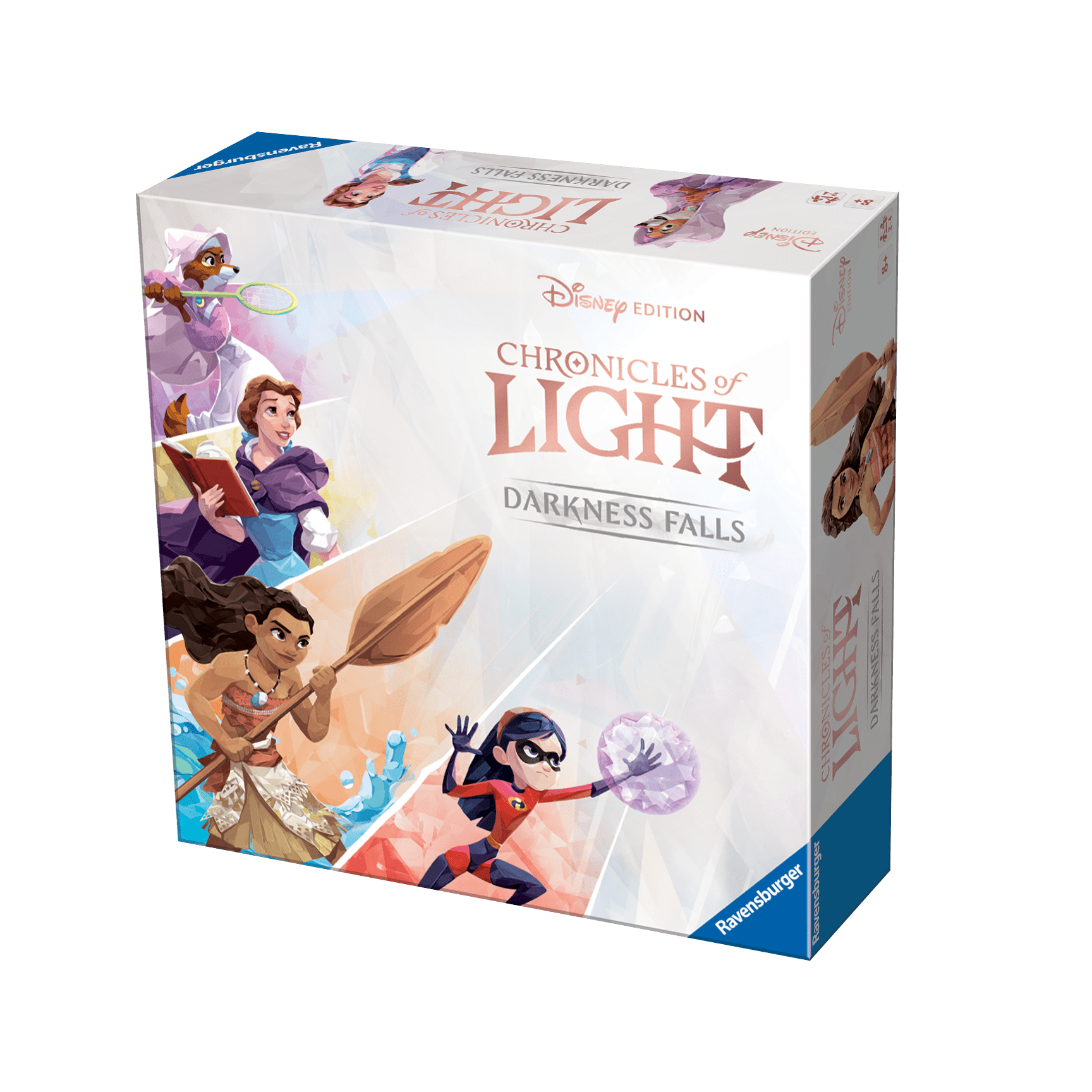 Chronicles of Light: Darkness Falls box featuring Maid Marian, Belle, Moana, and Violet Parr