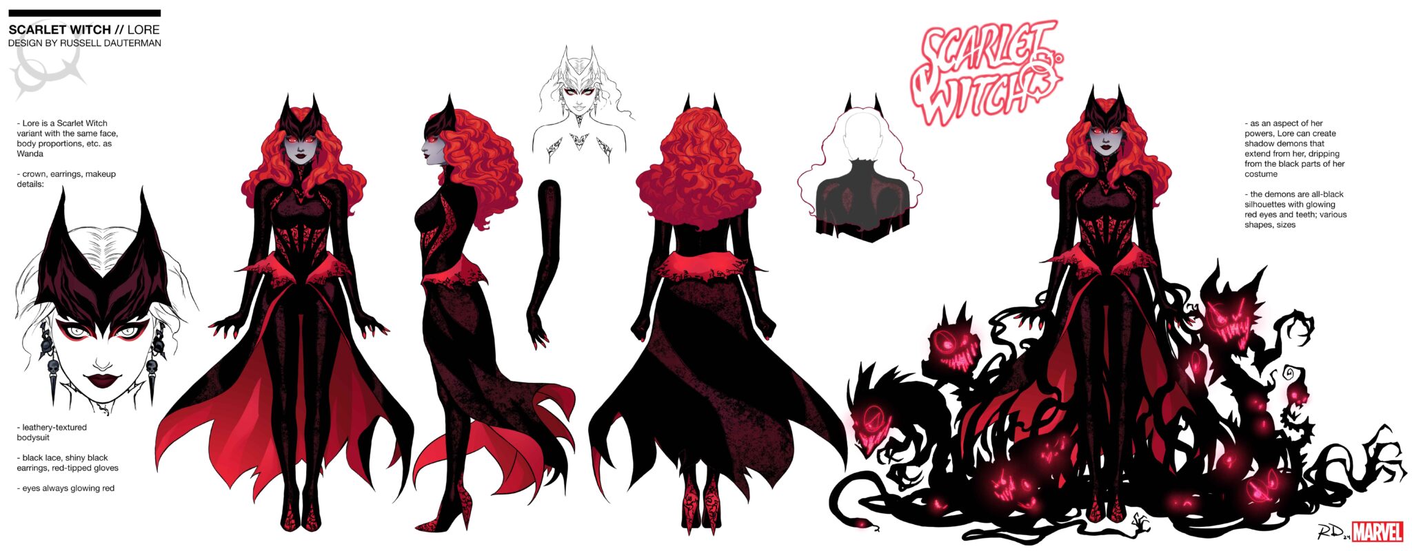 Scarlet Witch #3 Lore design sheet