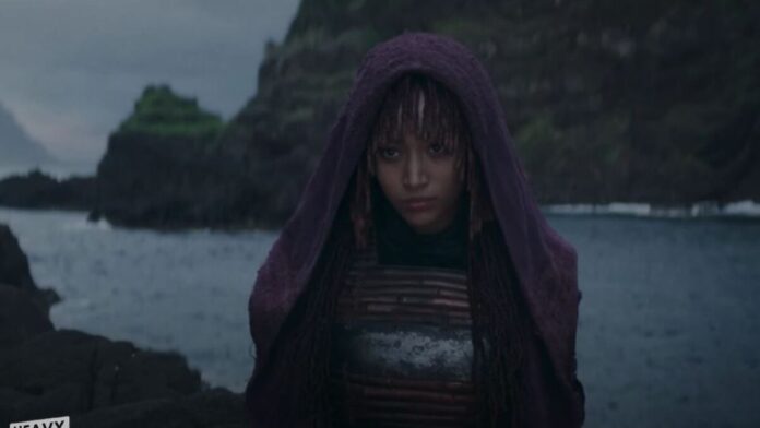 Mae staring at someone off-screen from The Acolyte