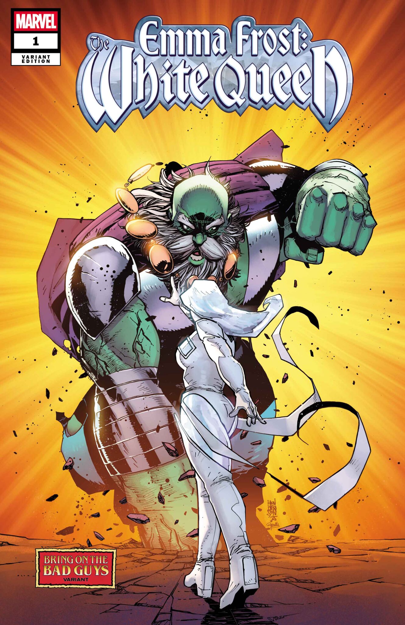 Emma Frost: The White Queen #1 Set To Feature Glamorous Covers By Joelle Jones, Rickie Yagawa, And More 2 Emma Frost: The White Queen Bring on the Bad Guys Variant Cover by MIKE HENDERSON