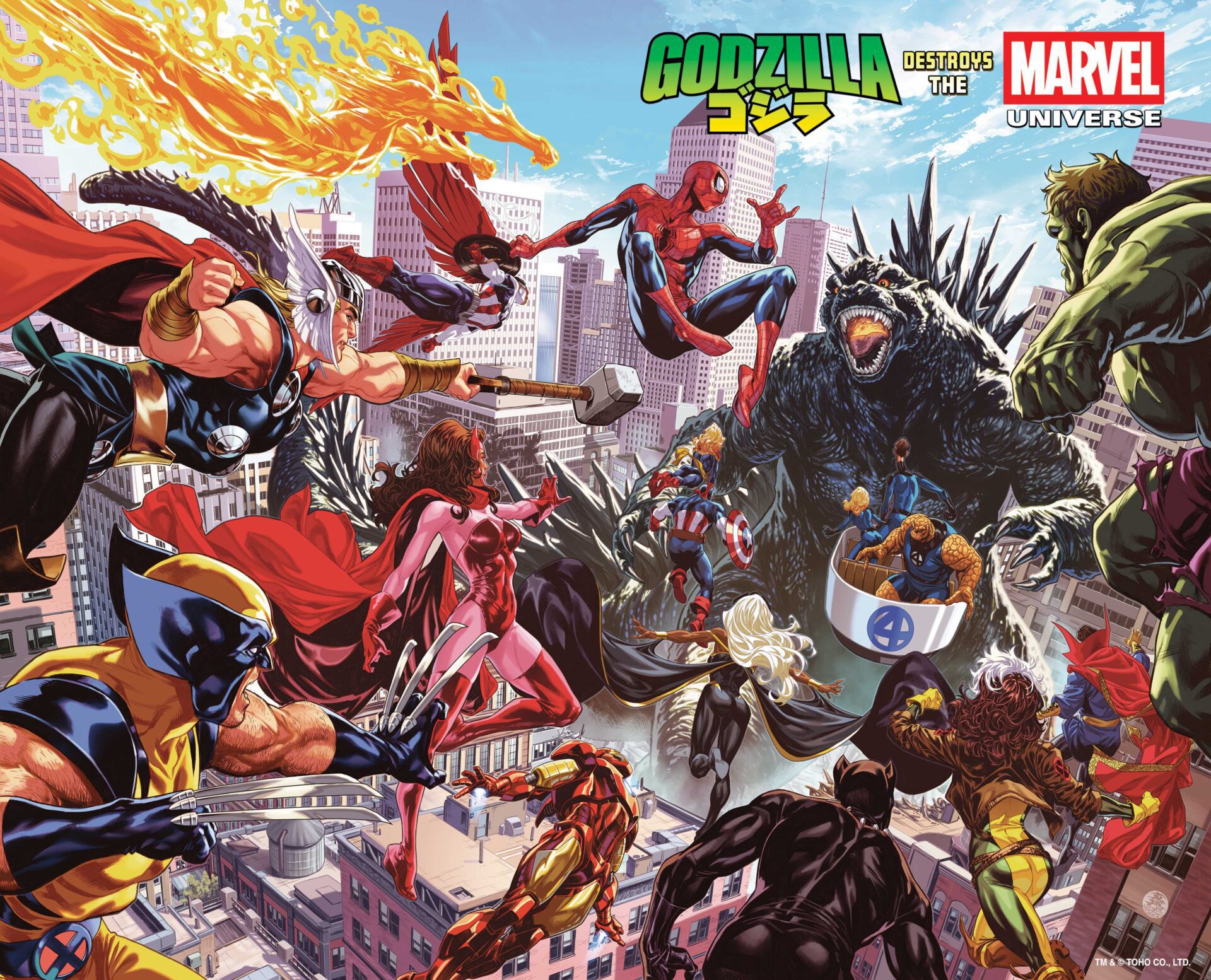 Toho and Marvel Reveal Godzilla Destroys The Marvel Universe #1 Variant Covers 1 Godzilla Destroys The Marvel Universe #1 cover
