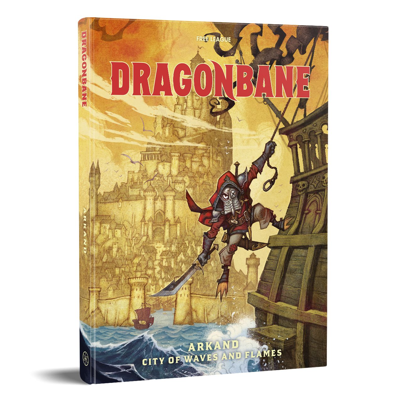 Free League Announces Double Header Dragonbane Kickstarter 1 Dragonbane Arkand: City of Waves and Flames cover