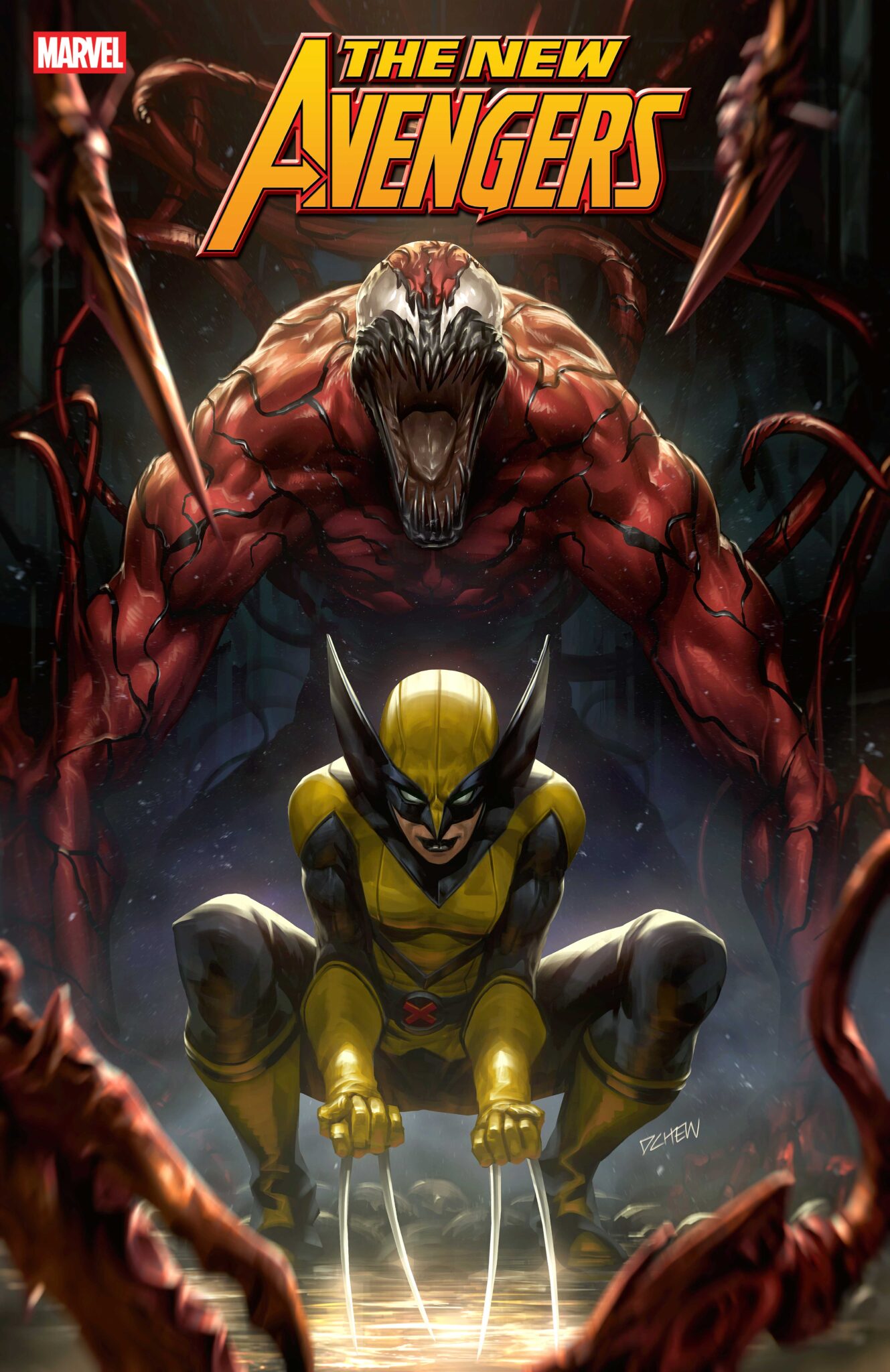 Marvel Reveals New Thunderbolts Team Will Actually Be New Avengers 4 New Avengers #1 Carnage and Wolverine Variant Cover by DERRICK CHEW