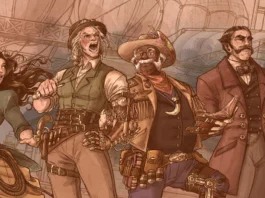 Dimension 20: Cloudward, Ho! Depicting the full party lineup.