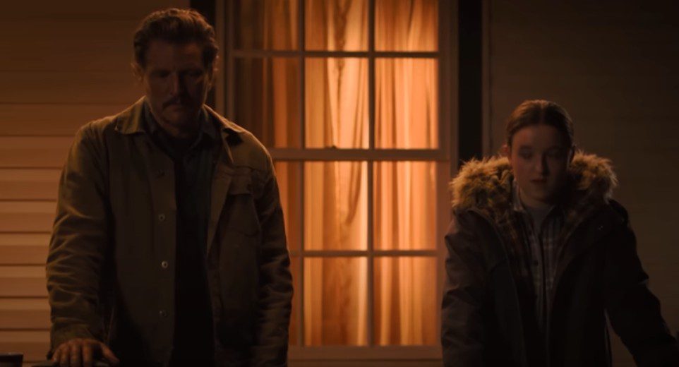 The Last of Us Says Goodbye 2 Joel and Ellie talking on the porch from The Last of Us