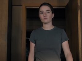 Abby walking out into the stadium from The Last of Us