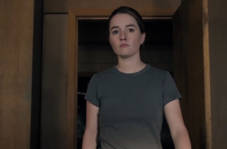 Abby walking out into the stadium from The Last of Us