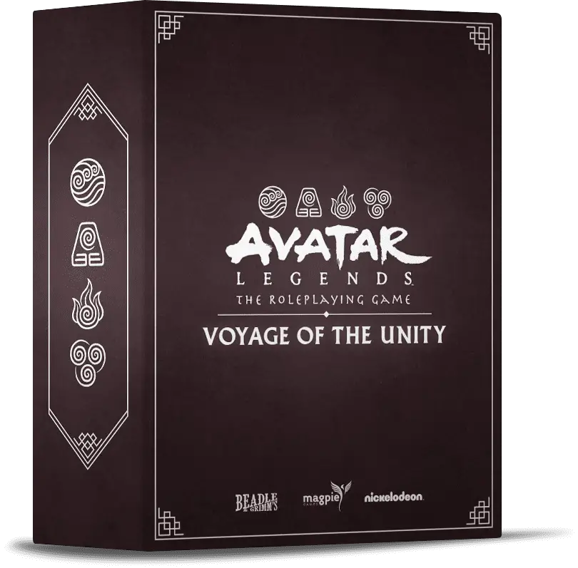 Beadle & Grimm's Takes Avatar Legends Sky High With Voyage Of The Unity 3 Avatar Legends: The Roleplaying Game — Voyage of the Unity Legendary Edition collectible box
